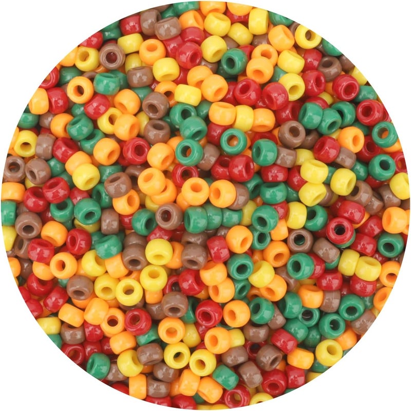 anpiwshjo Thanksgiving Pony Beads 1100 Pcs,Fall Beads,Bulk Bead for Jewelry Making,Hair Bead for Bracelet Making,Thankgiving Gifts for Mom Teacher Grandma(Fall Color) - Image 1